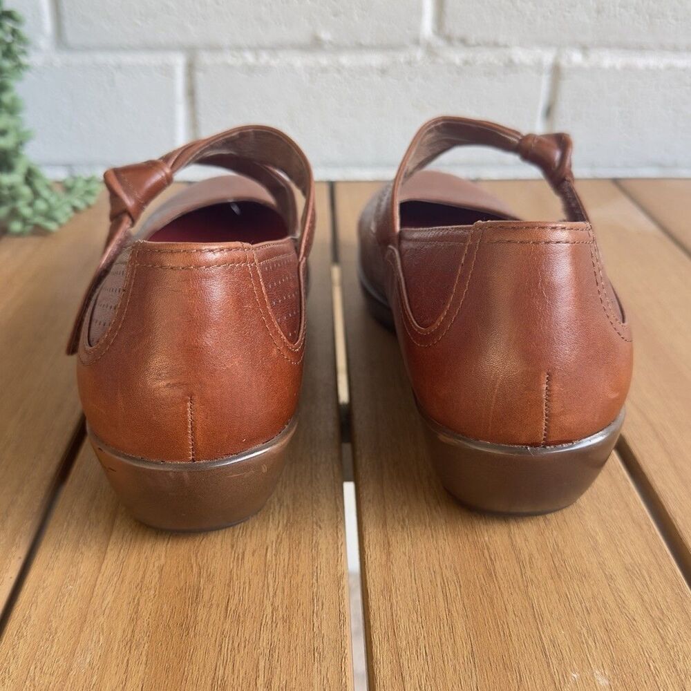 Dansko Deidra Women 38 7.5-8 Brown Leather Mary Jane Comfort Flats Hook Loop - Picture 6 of 8